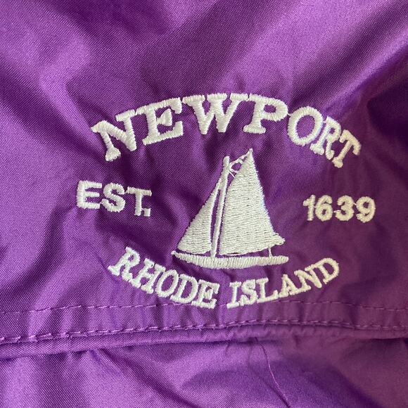 Vintage Newport Rhode Island Windbreaker Jacket Womens XL Purple Embroidered - Picture 9 of 10